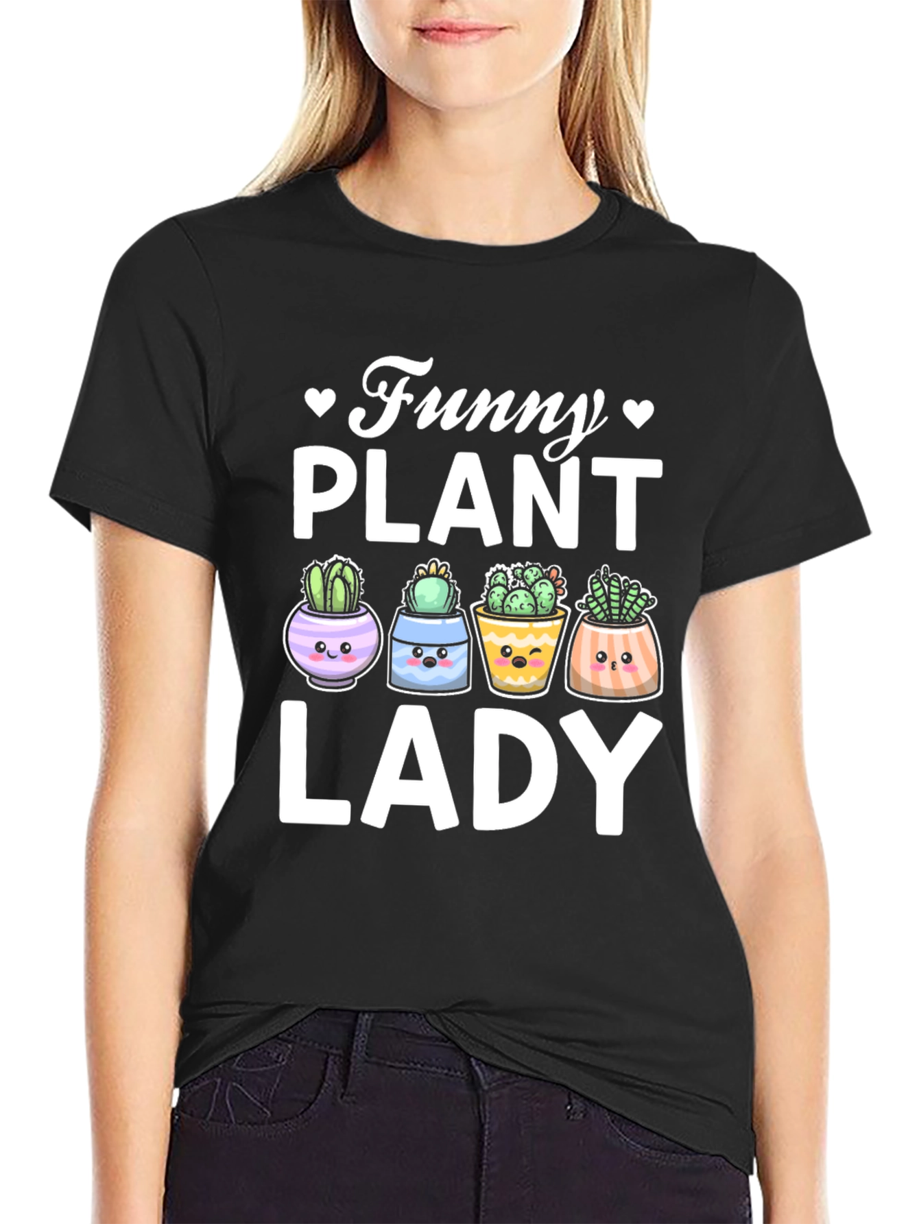 Funny Plant Lady T-Shirt - Cute Cactus Graphic Tee