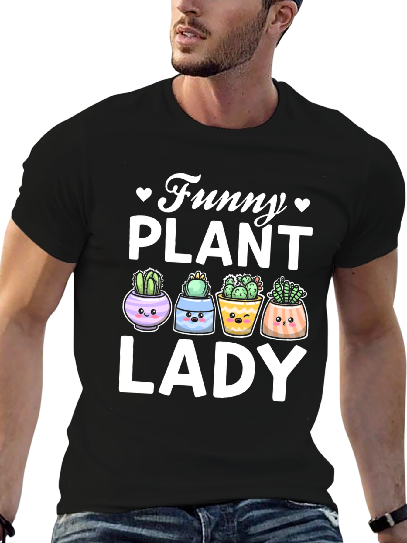 Funny Plant Lady T-Shirt - Cute Cactus Graphic Tee