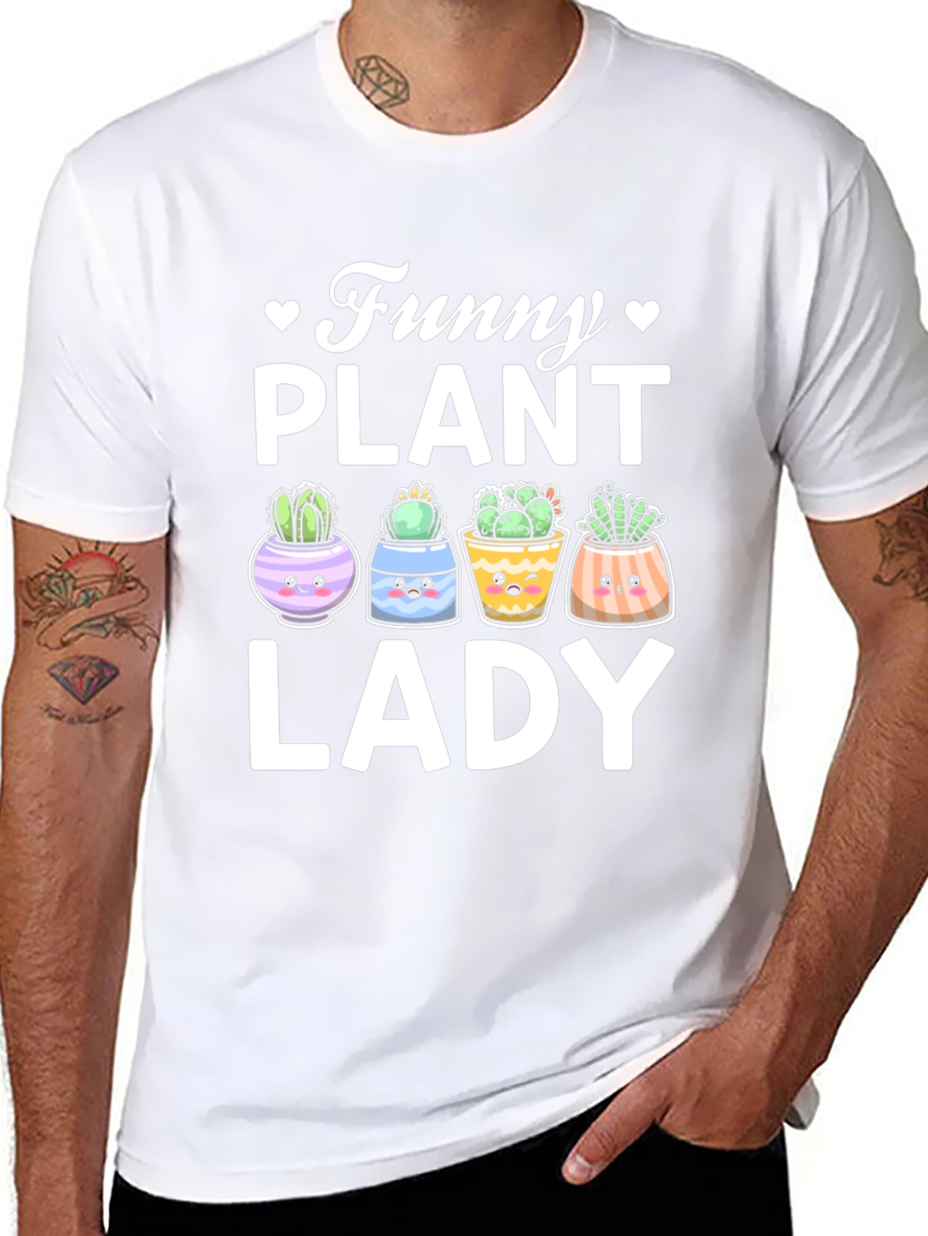 Funny Plant Lady T-Shirt - Cute Cactus Graphic Tee