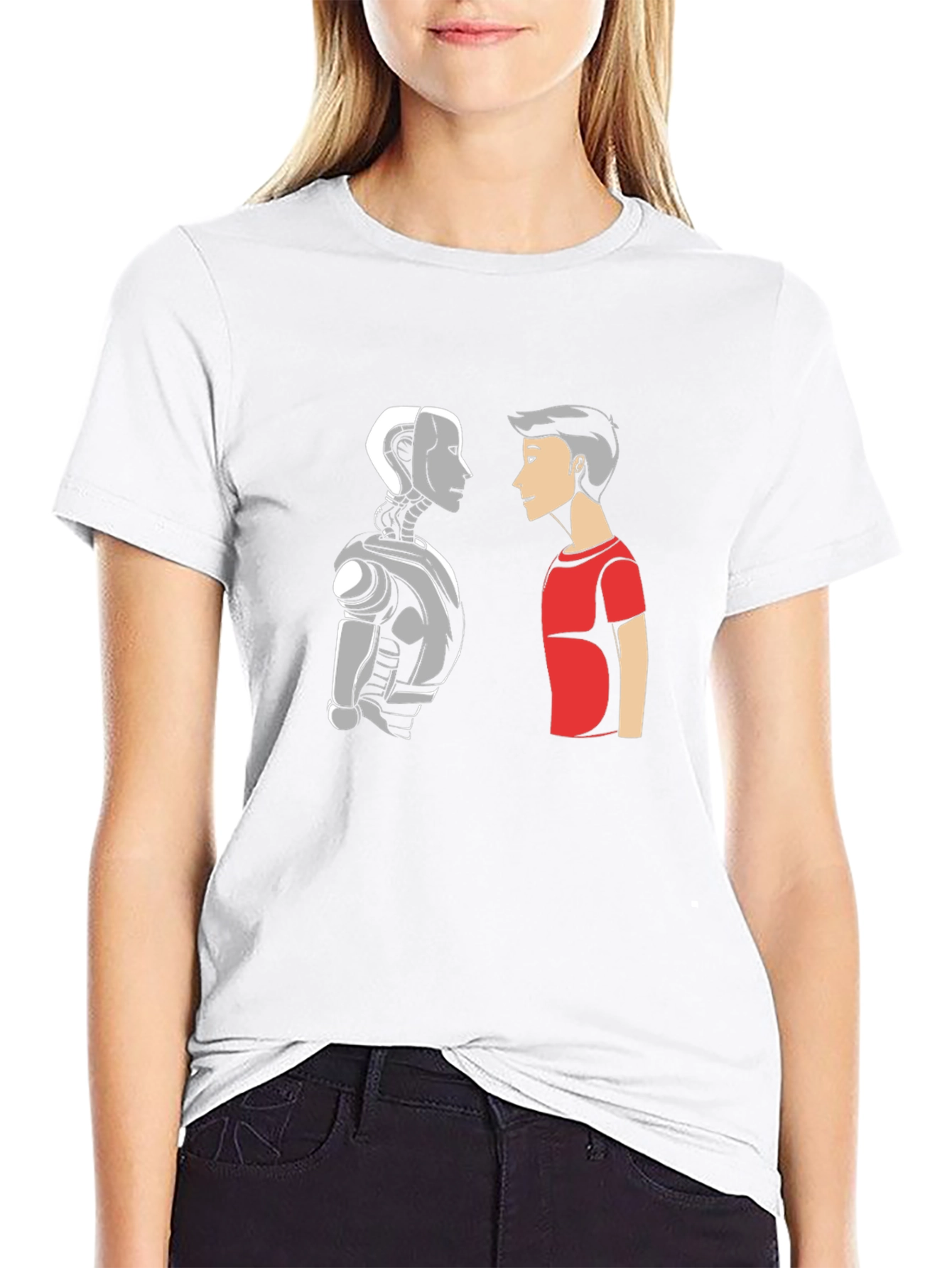 Robot vs Human Graphic T-Shirt