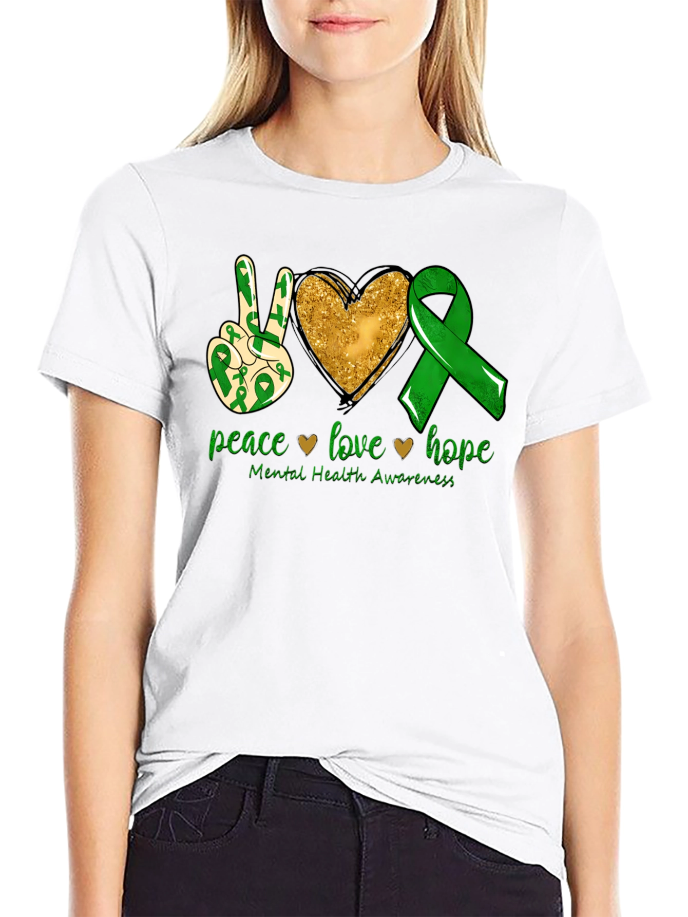 Peace Love Hope Mental Health Awareness T-Shirt