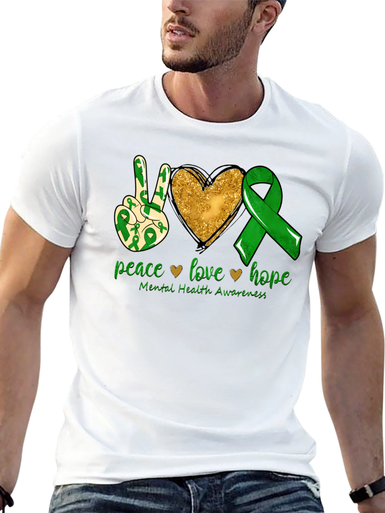 Peace Love Hope Mental Health Awareness T-Shirt