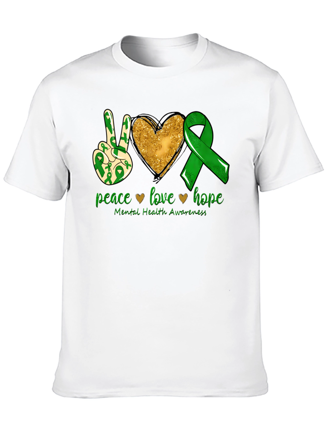 Peace Love Hope Mental Health Awareness T-Shirt
