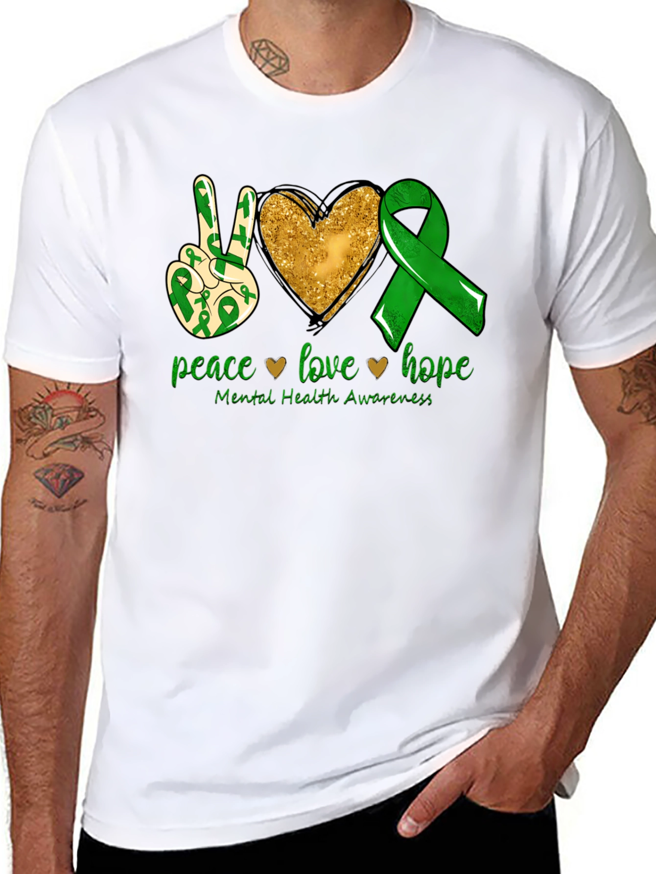 Peace Love Hope Mental Health Awareness T-Shirt