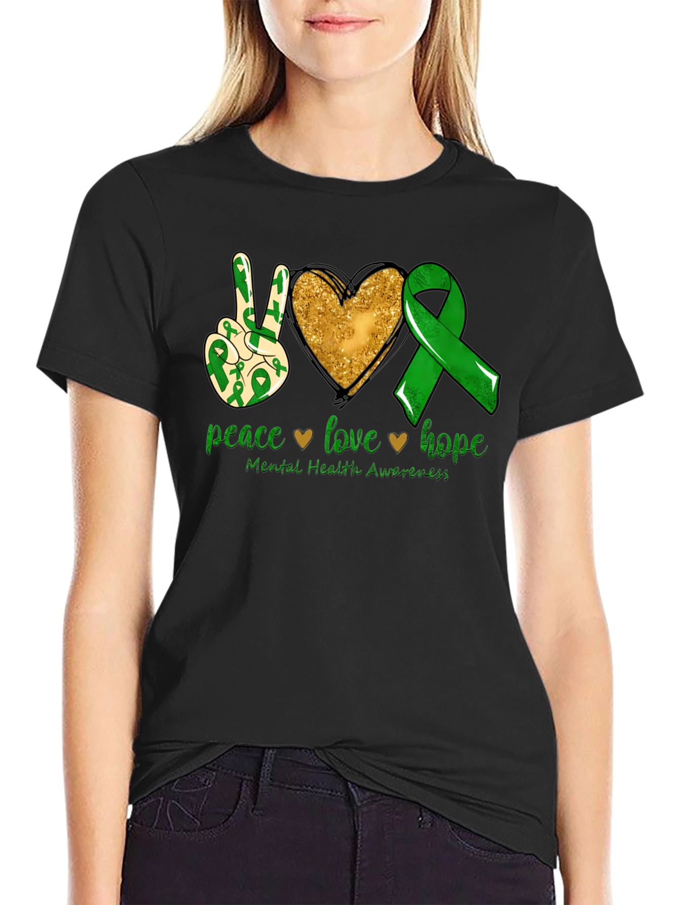Peace Love Hope Mental Health Awareness T-Shirt
