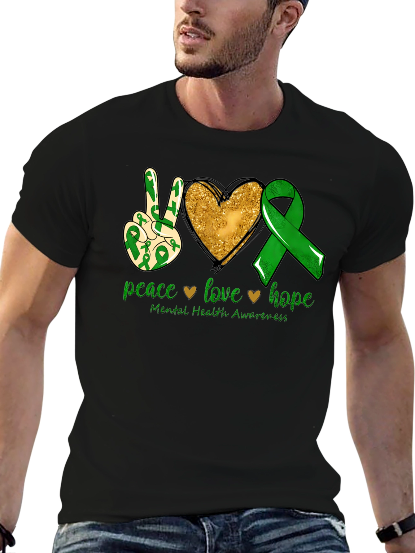 Peace Love Hope Mental Health Awareness T-Shirt