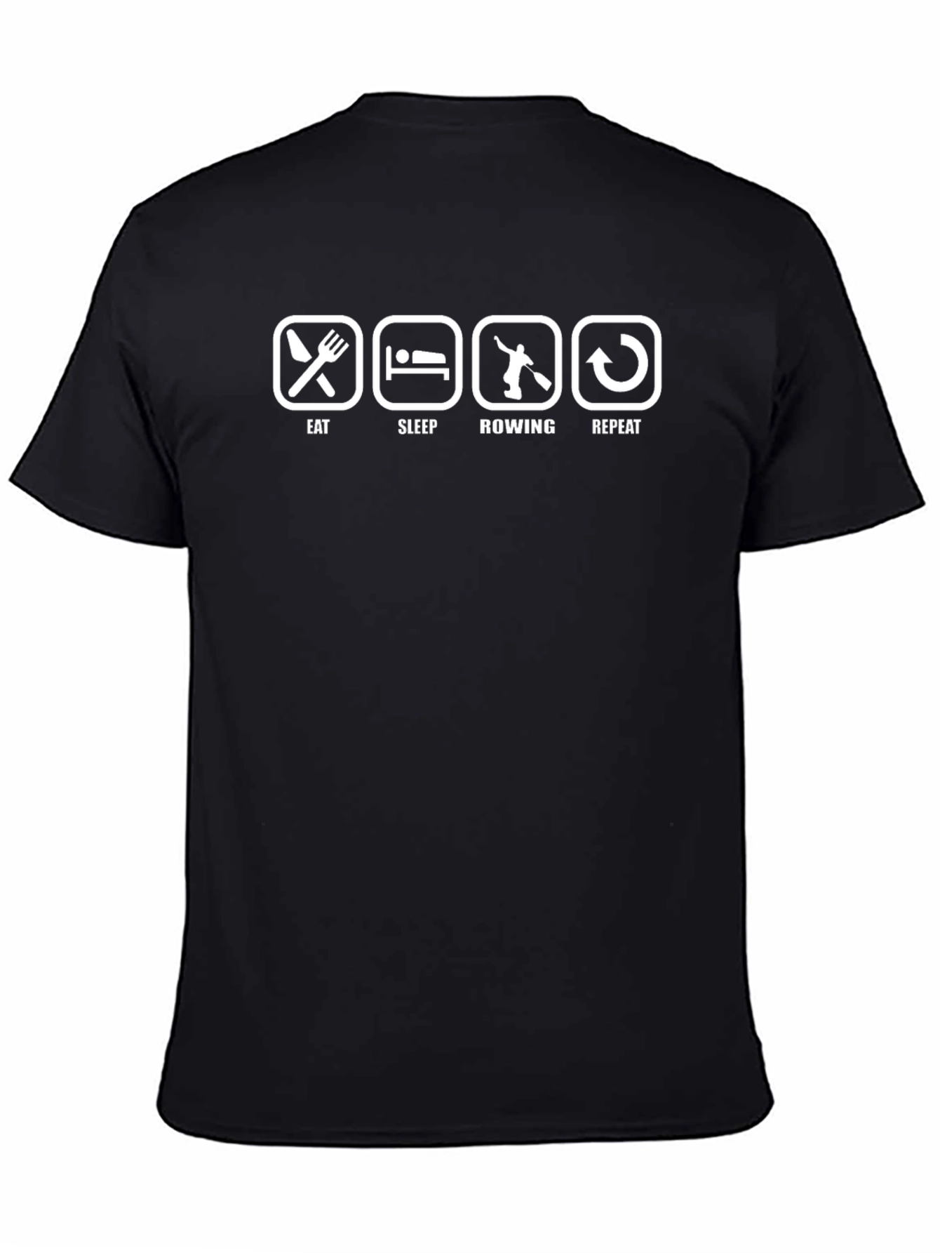 Rowing Enthusiast Graphic Tee - Eat Sleep Row Repeat!
