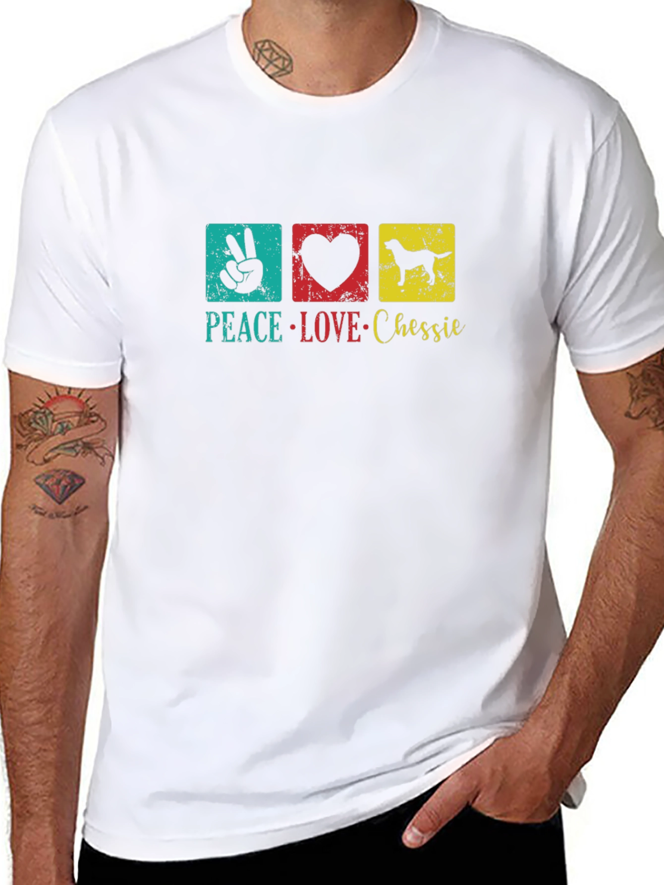 Peace Love Chessie Dog T-Shirt