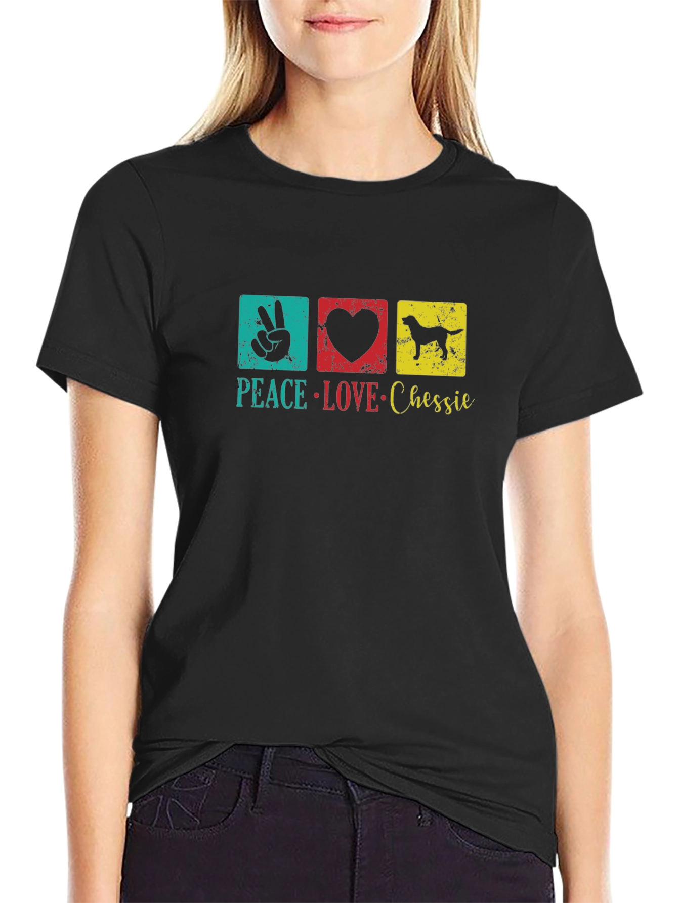 Peace Love Chessie Dog T-Shirt