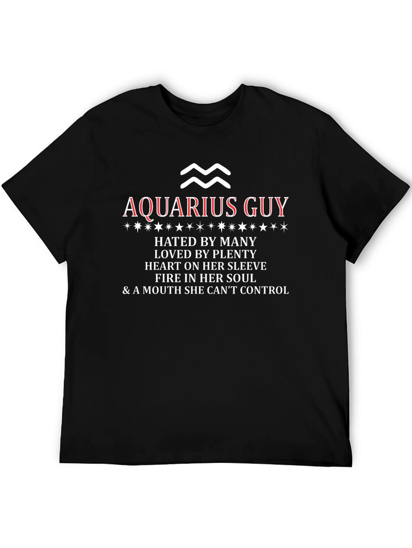 Aquarius Guy Graphic Tee - Zodiac Astrology T-Shirt