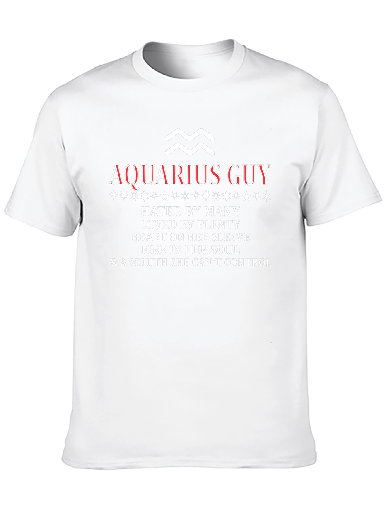 Aquarius Guy Graphic Tee - Zodiac Astrology T-Shirt