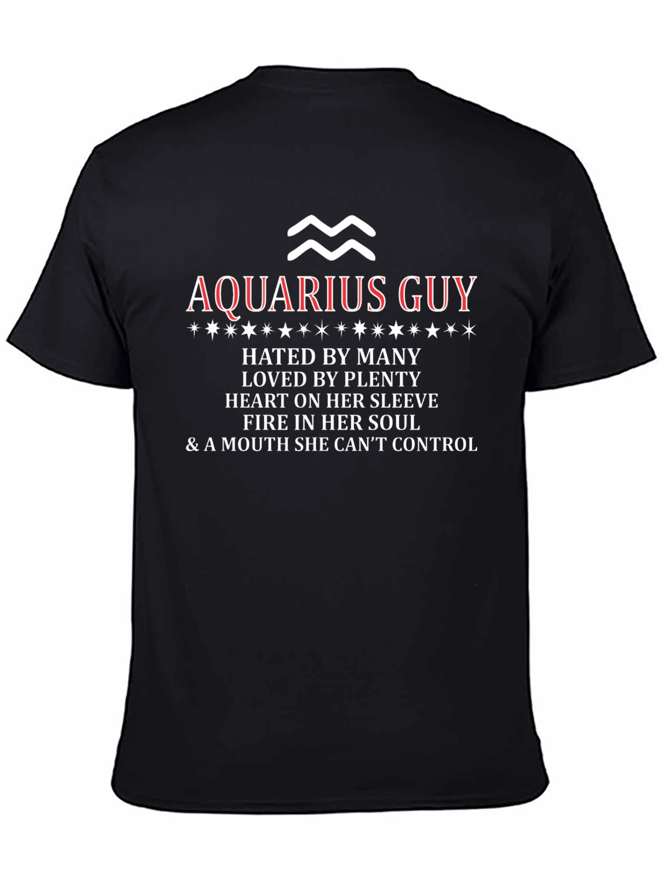 Aquarius Guy Graphic Tee - Zodiac Astrology T-Shirt