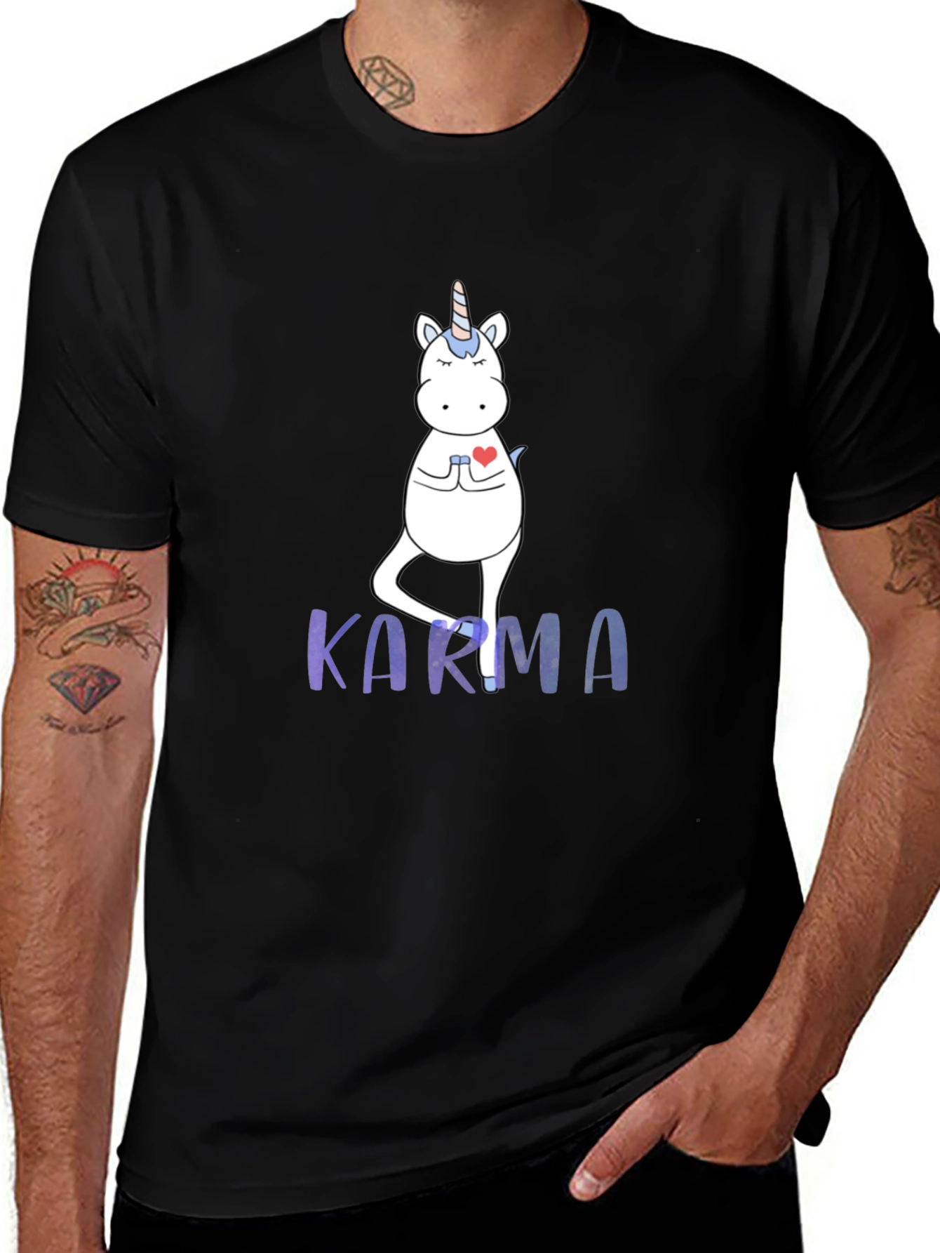 Karma Unicorn Mens Graphic Tee