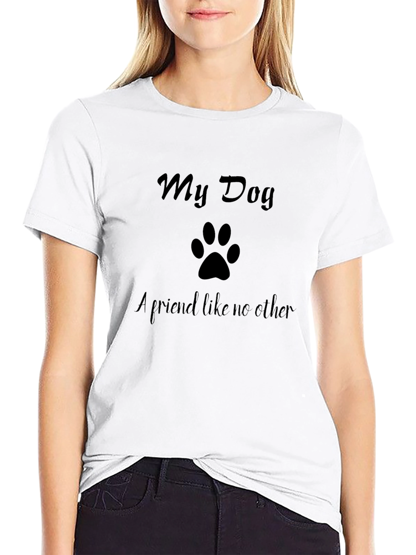 My Dog Paw Print Black T-Shirt