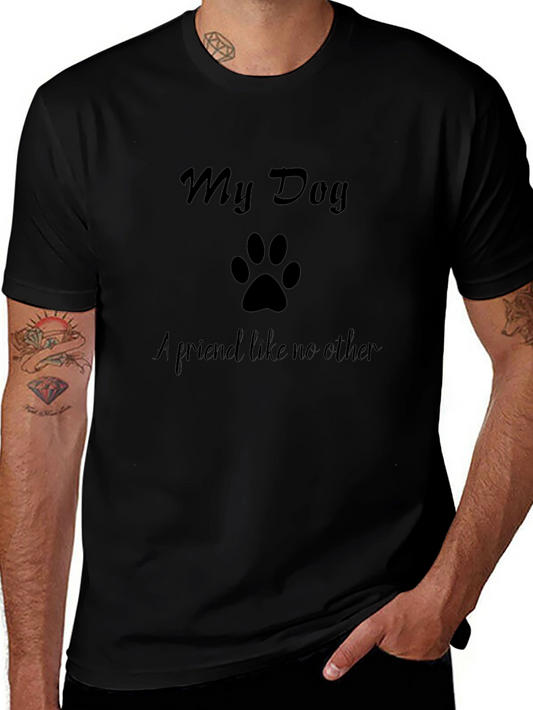 My Dog Paw Print Black T-Shirt
