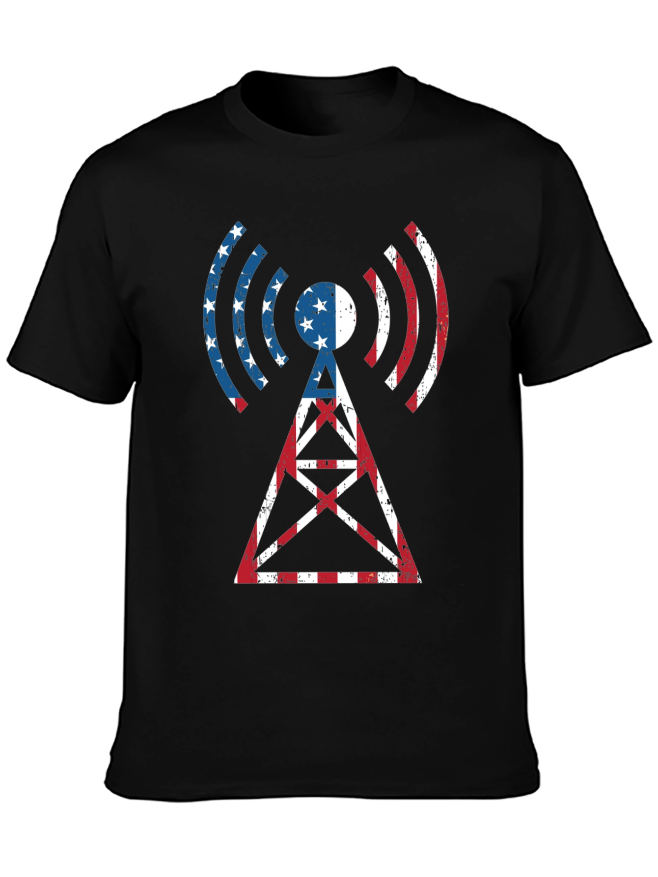 American Flag Radio Tower T-Shirt