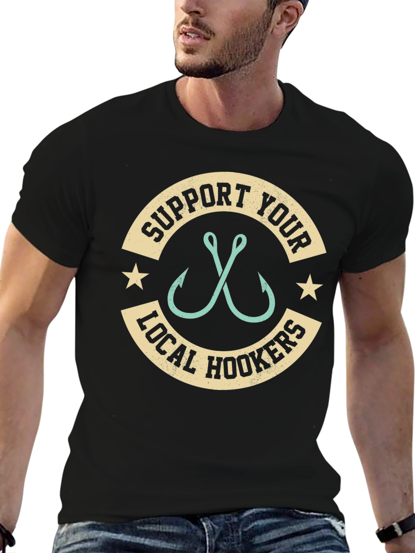 Support Your Local Hookers Fishing T-Shirt