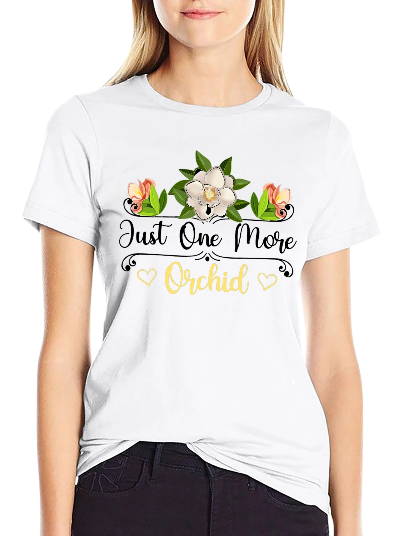 Just One More Orchid Black T-Shirt