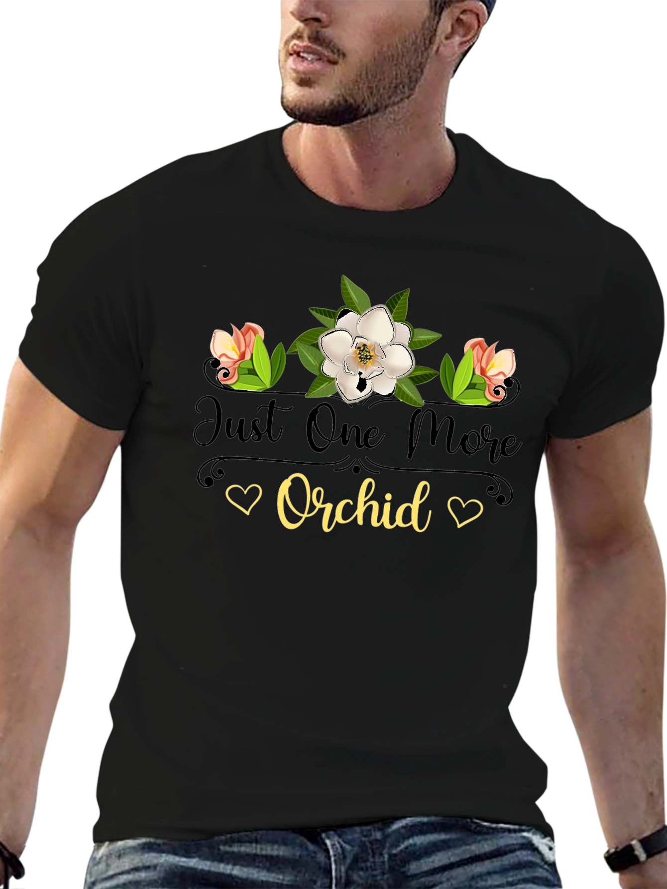Just One More Orchid Black T-Shirt