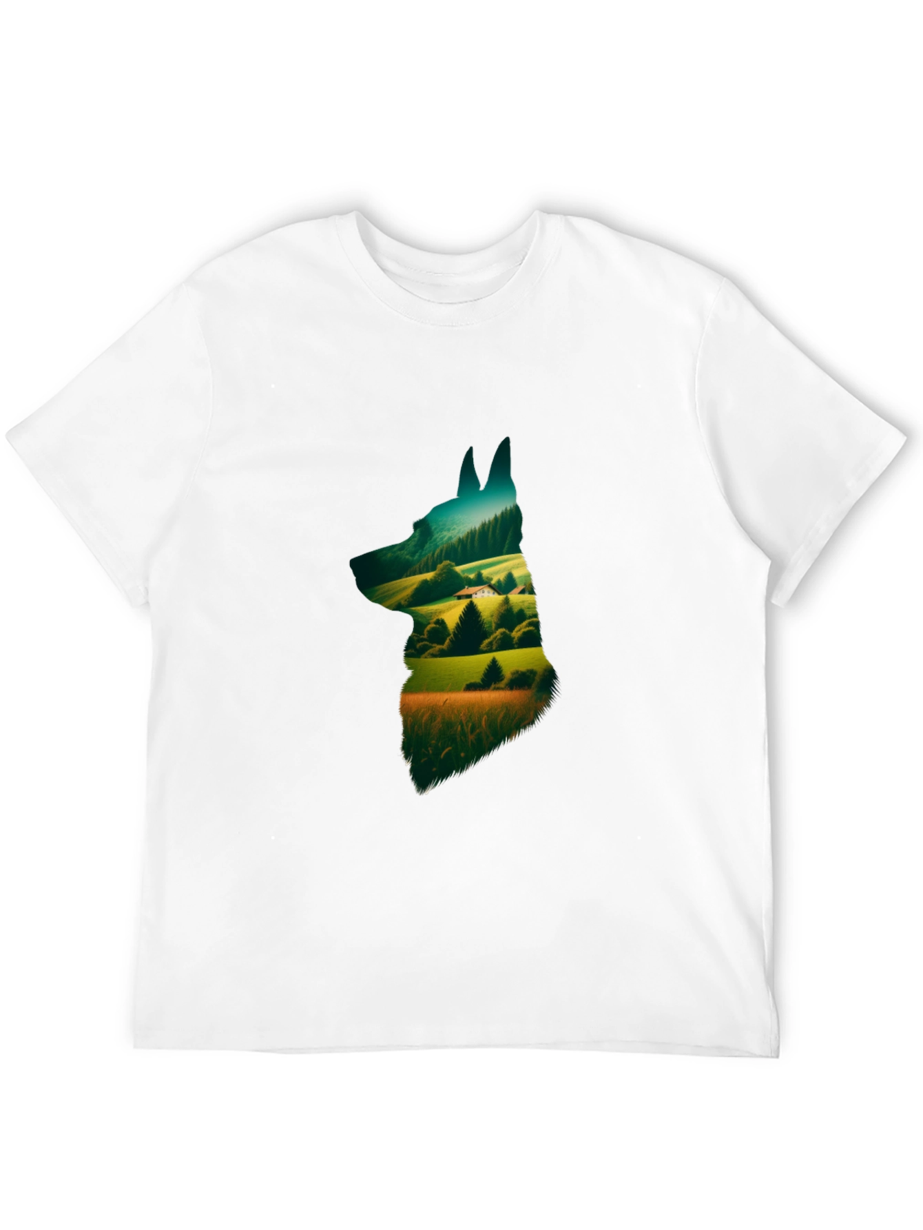 Nature Dog Graphic Tee - Stylish Black Cotton Shirt