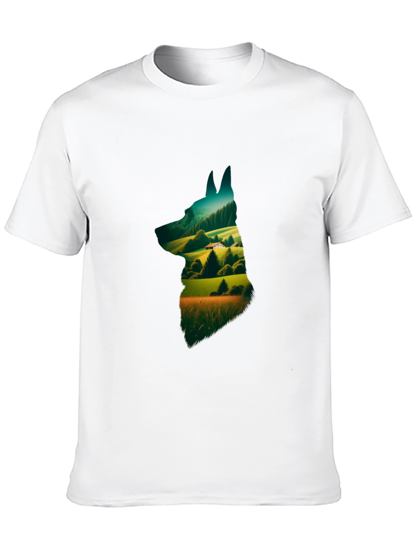Nature Dog Graphic Tee - Stylish Black Cotton Shirt