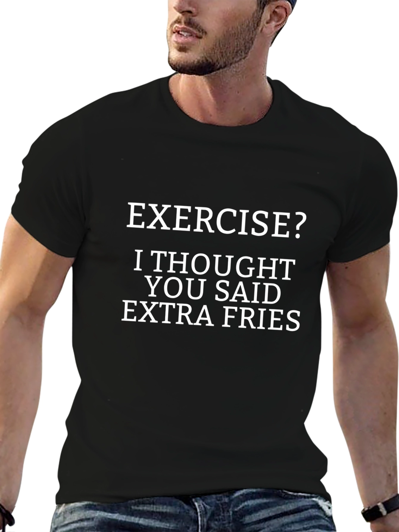 Funny Exercise Extra Fries T-Shirt