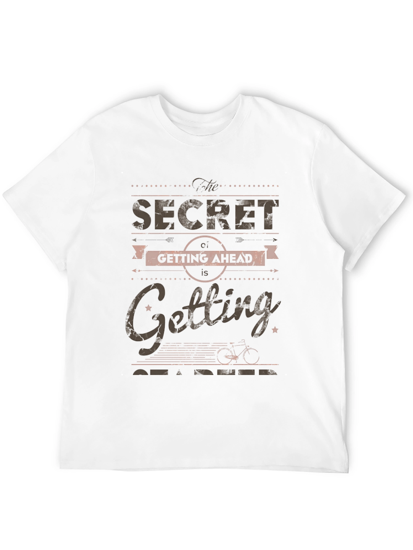 The Secret of Getting Ahead Black Graphic Tee