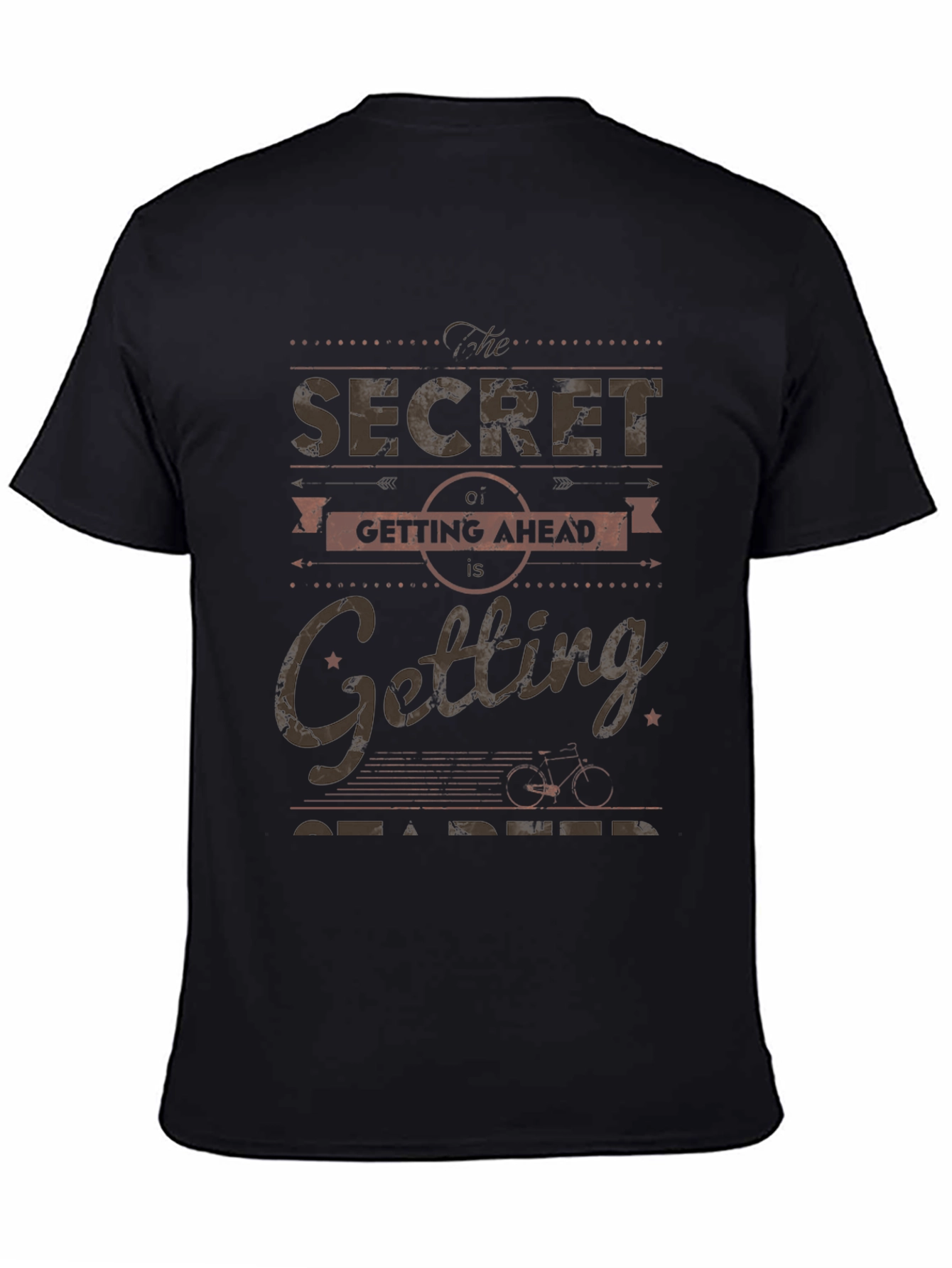 The Secret of Getting Ahead Black Graphic Tee
