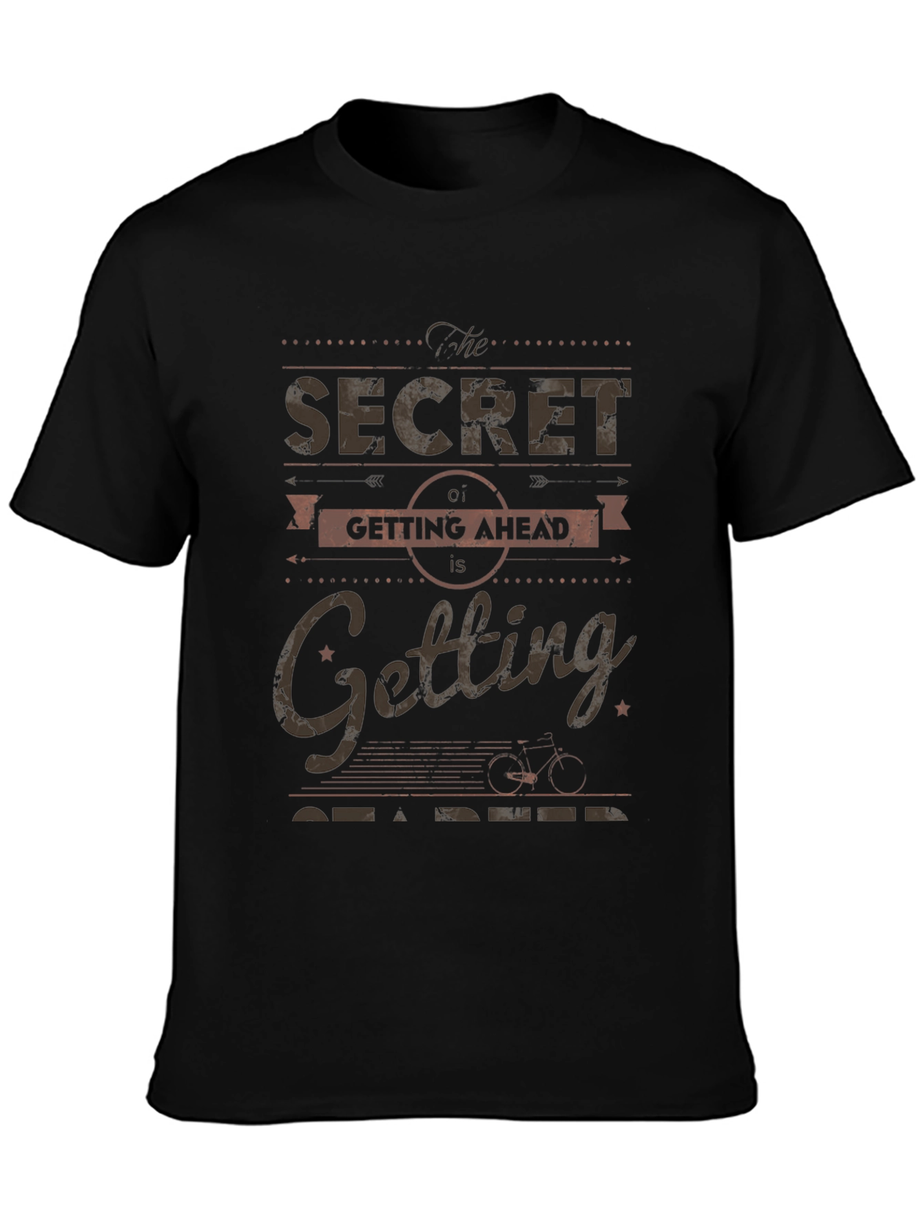 The Secret of Getting Ahead Black Graphic Tee
