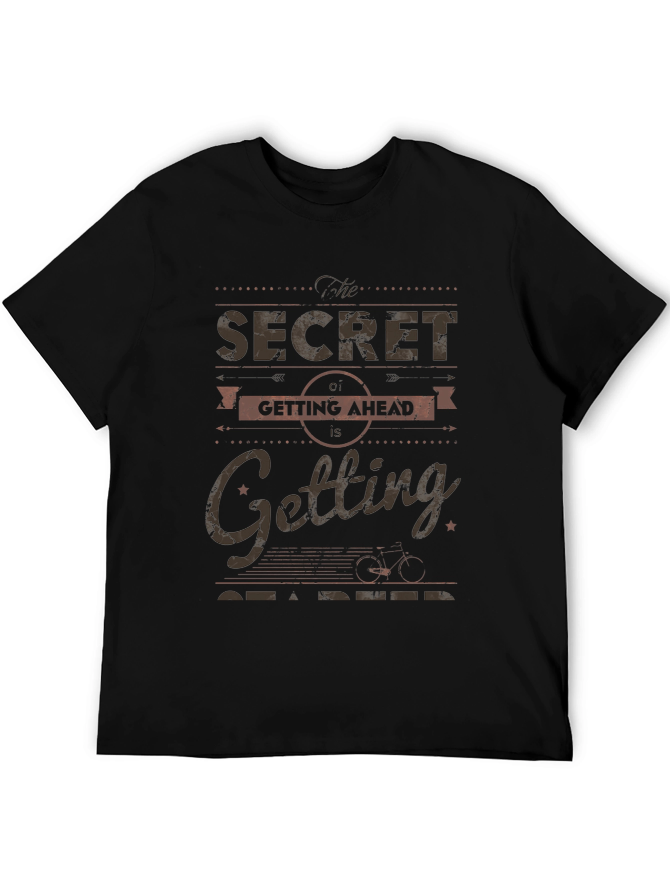 The Secret of Getting Ahead Black Graphic Tee