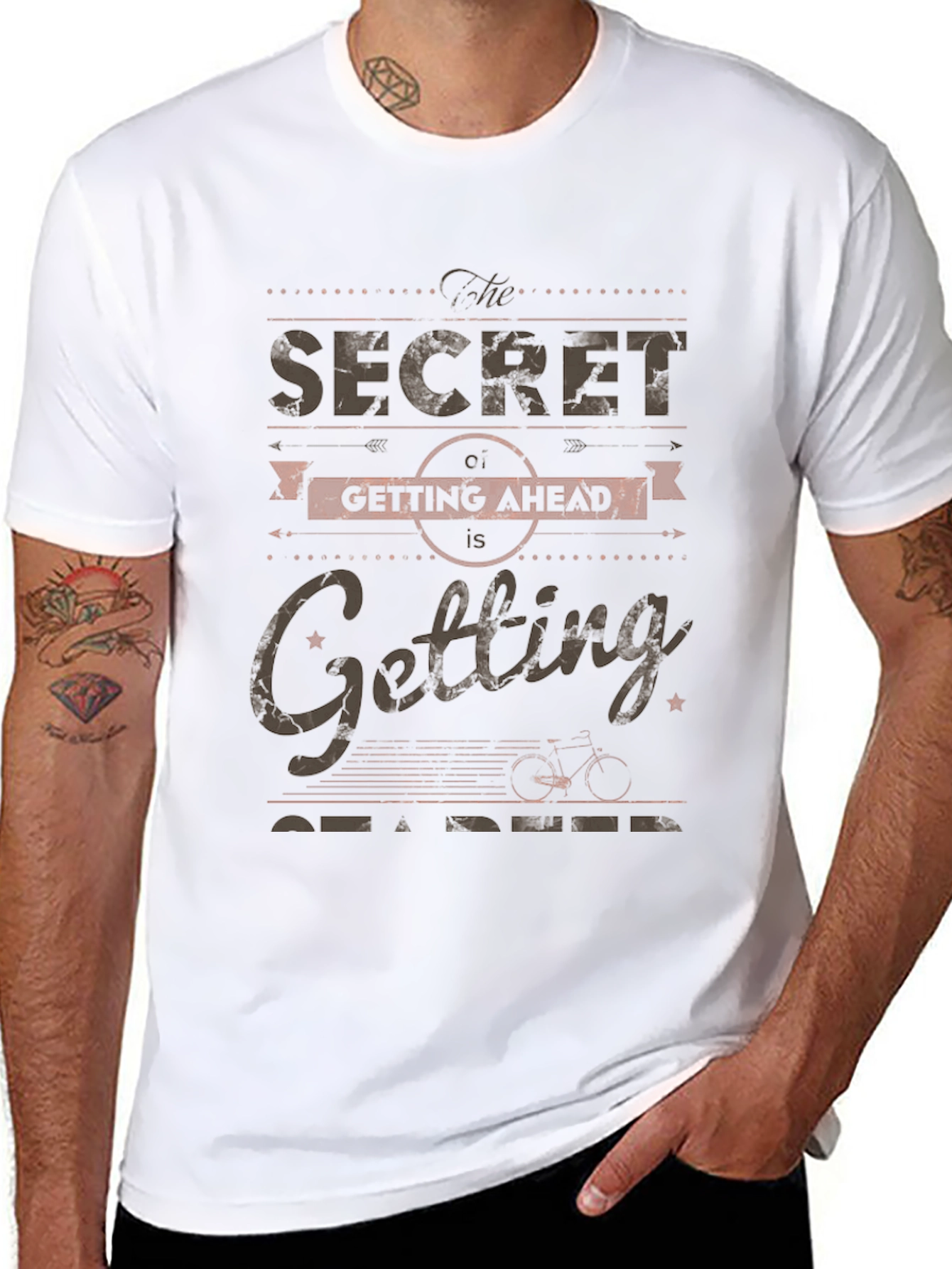 The Secret of Getting Ahead Black Graphic Tee