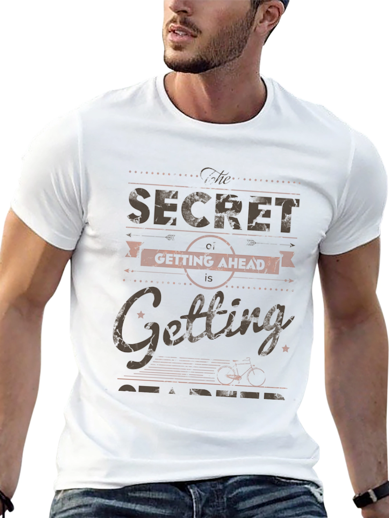 The Secret of Getting Ahead Black Graphic Tee