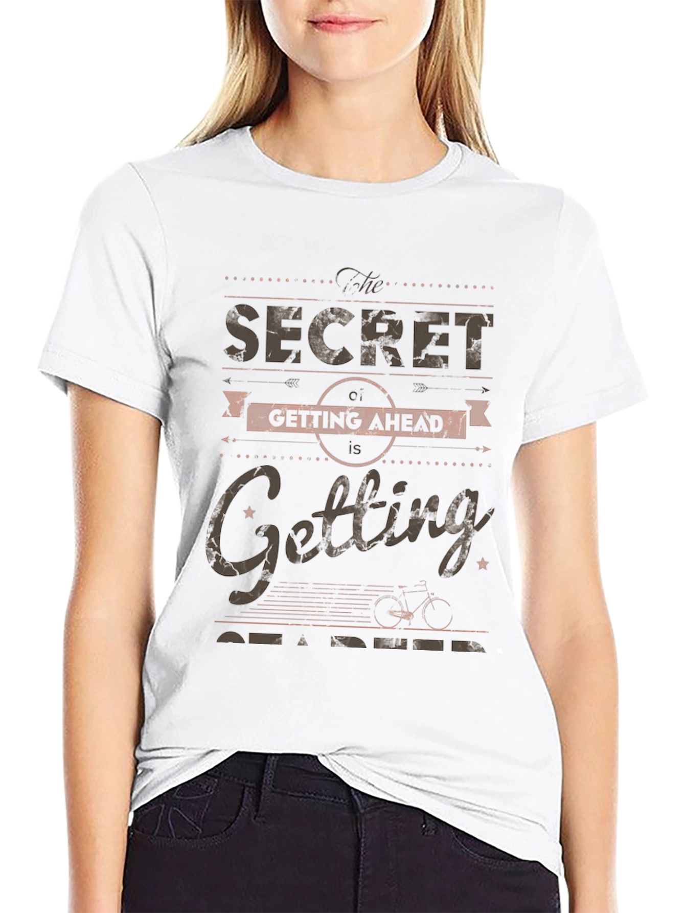 The Secret of Getting Ahead Black Graphic Tee