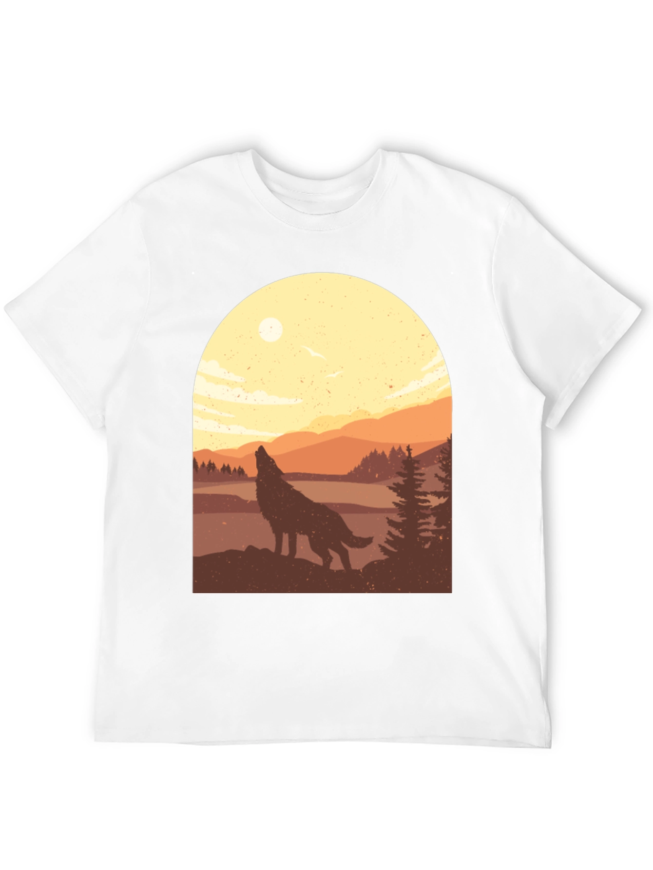 Wolf Howl Landscape Graphic T-Shirt