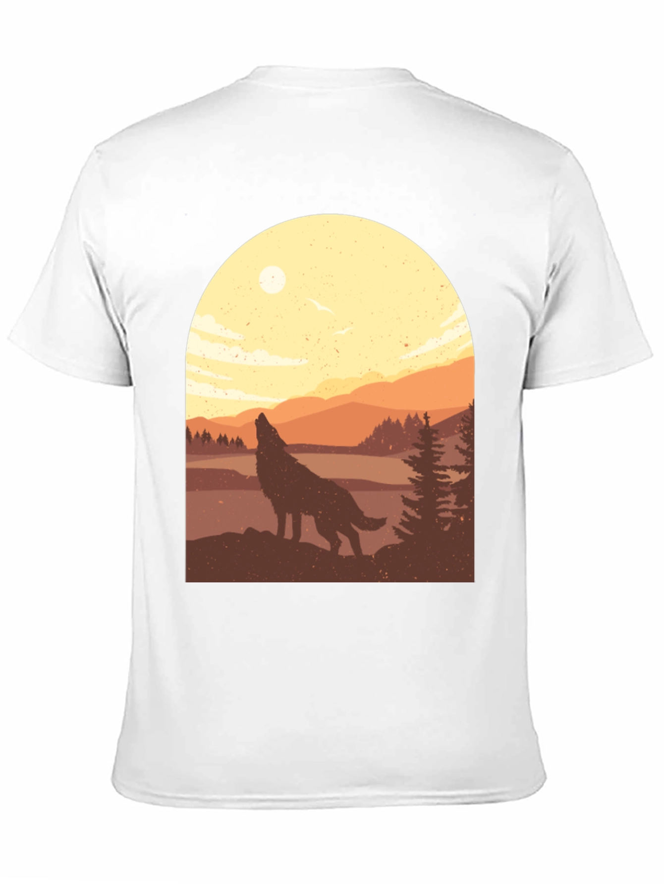Wolf Howl Landscape Graphic T-Shirt