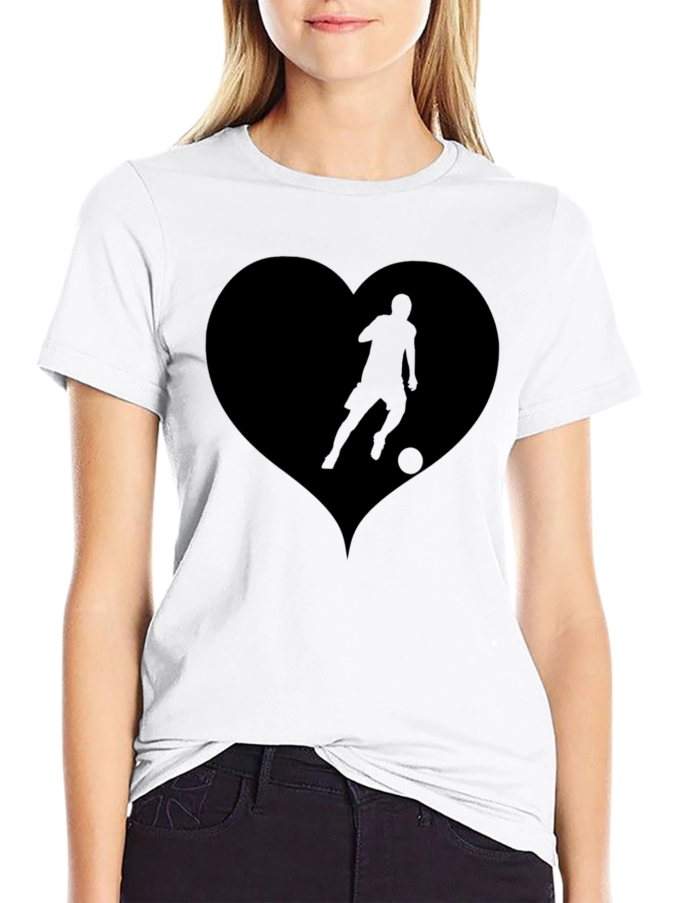 Soccer Love Mens Black Graphic Tee