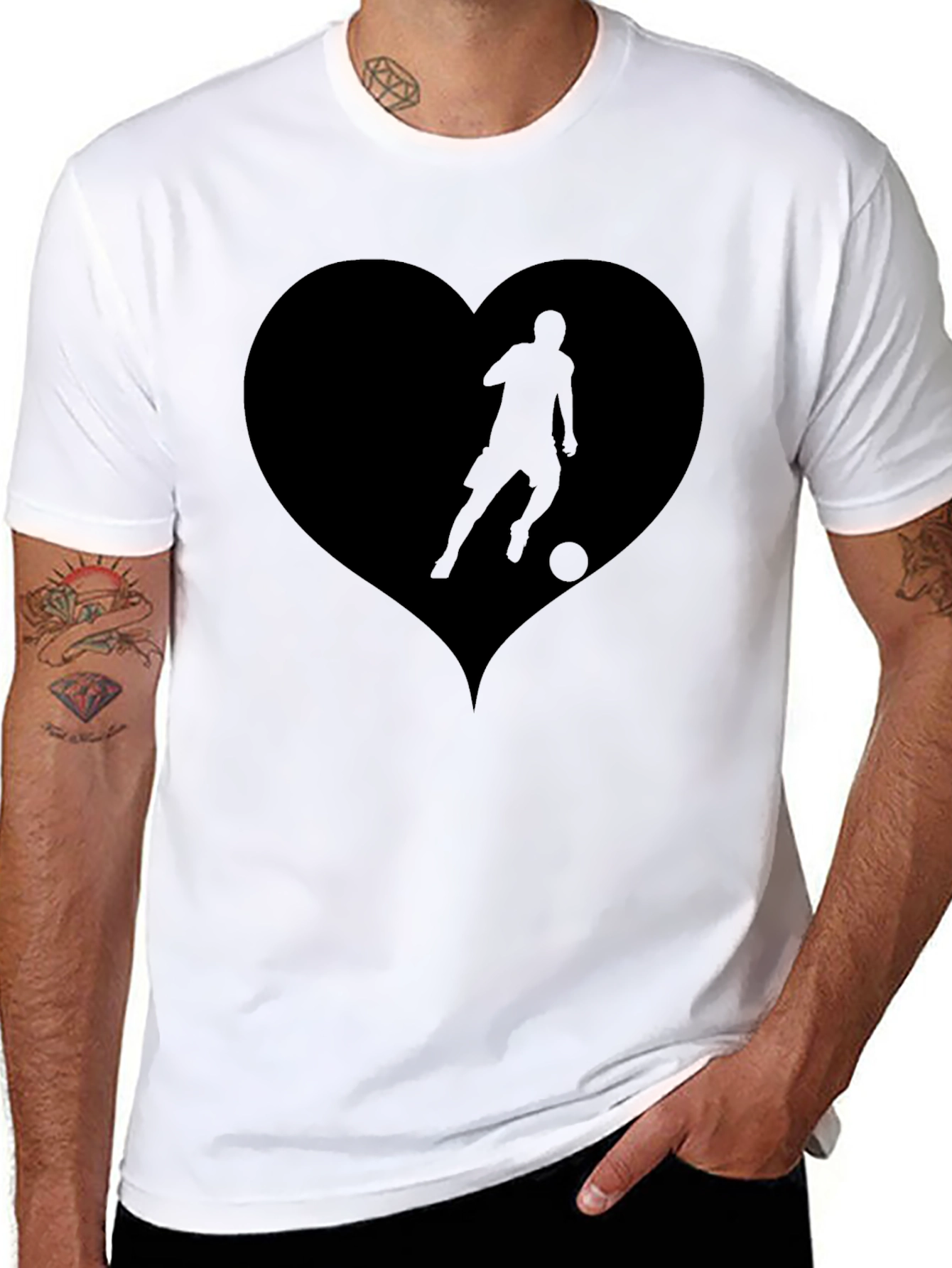 Soccer Love Mens Black Graphic Tee