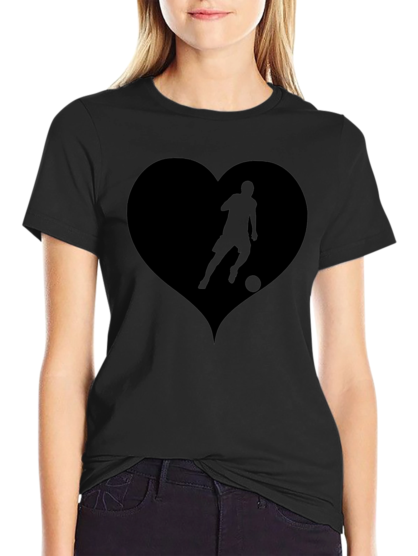 Soccer Love Mens Black Graphic Tee