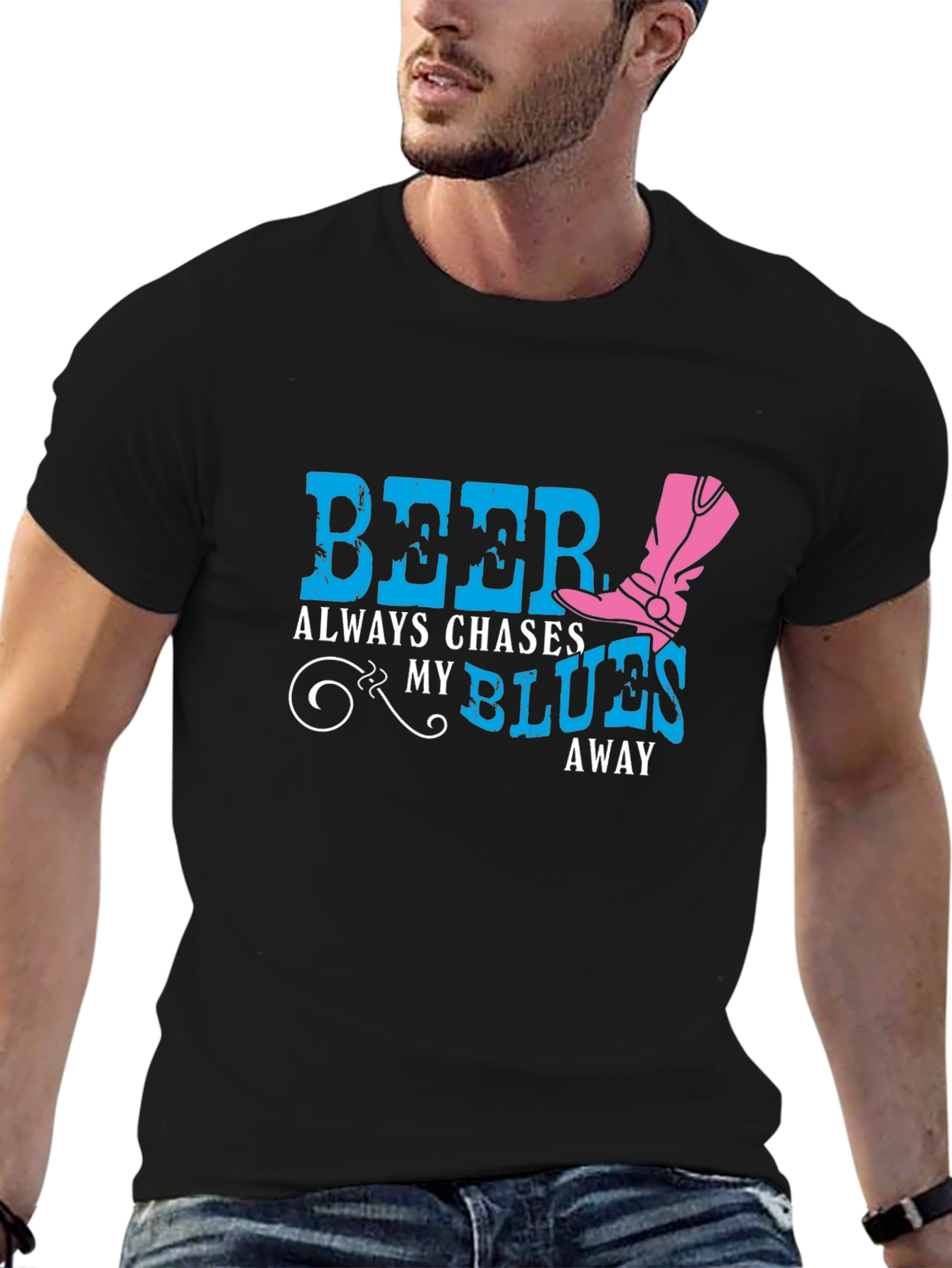 Beer Chases My Blues Away Graphic Tee