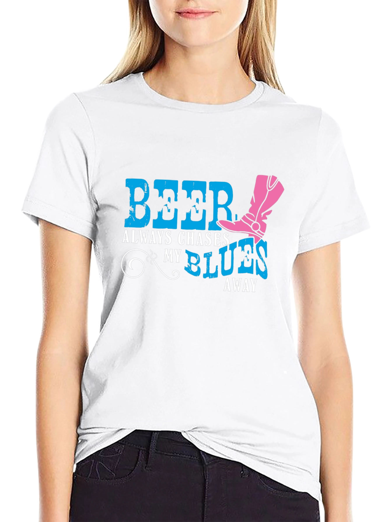 Beer Chases My Blues Away Graphic Tee