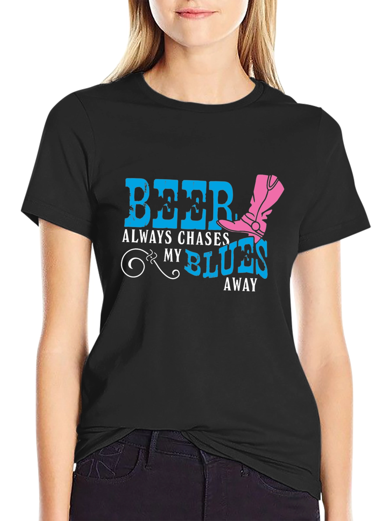 Beer Chases My Blues Away Graphic Tee