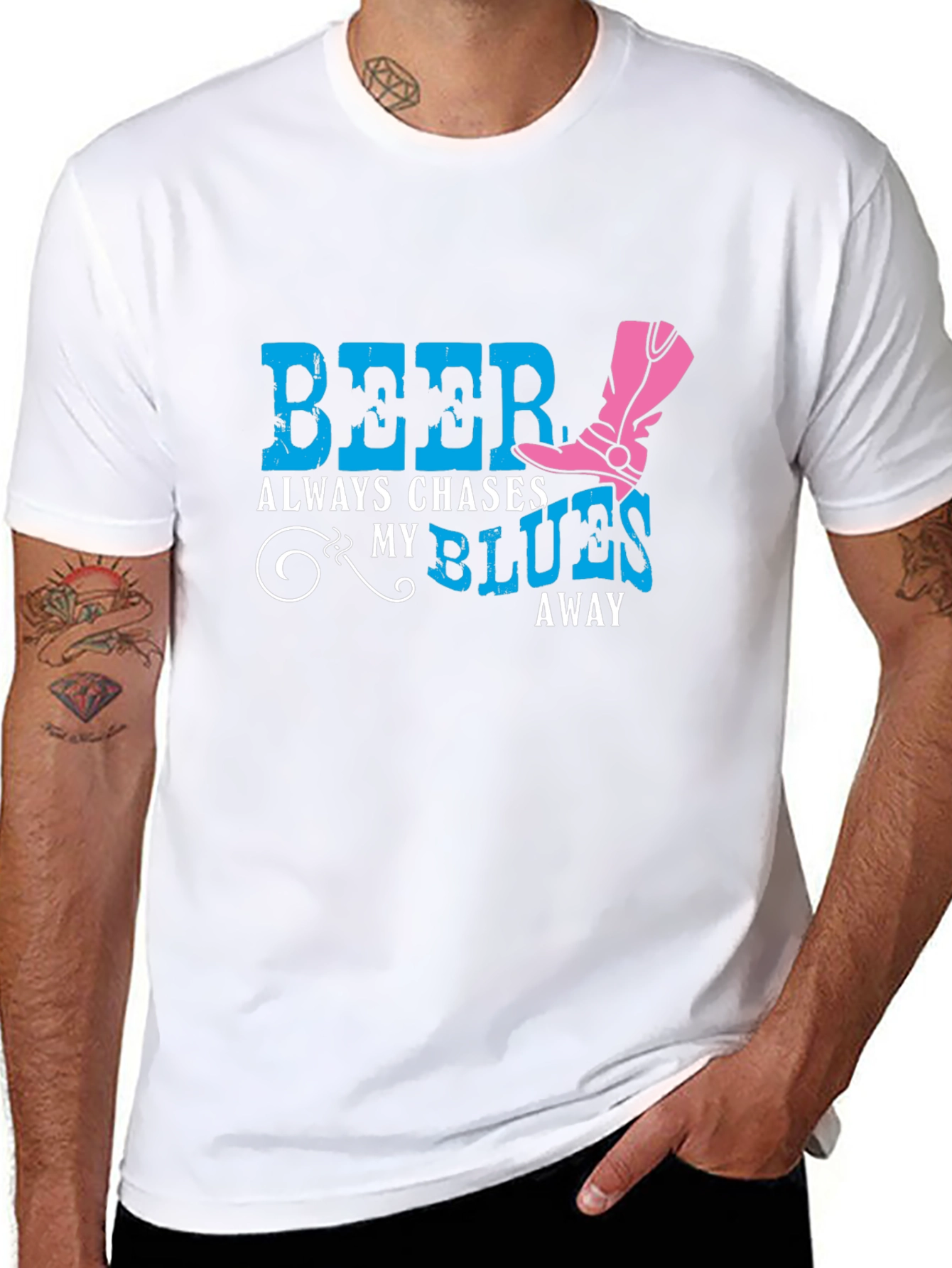 Beer Chases My Blues Away Graphic Tee