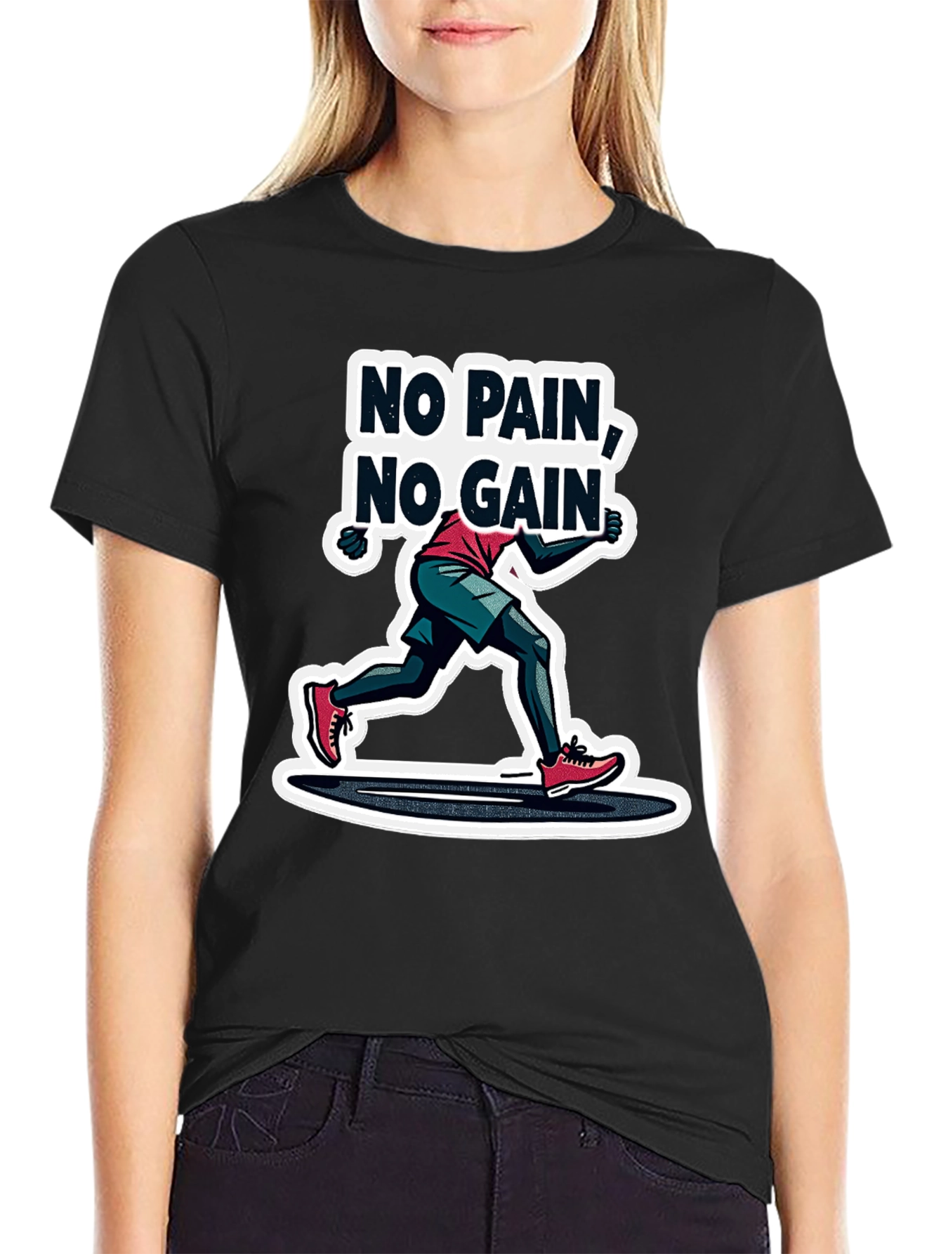 No Pain No Gain Graphic Tee - Black