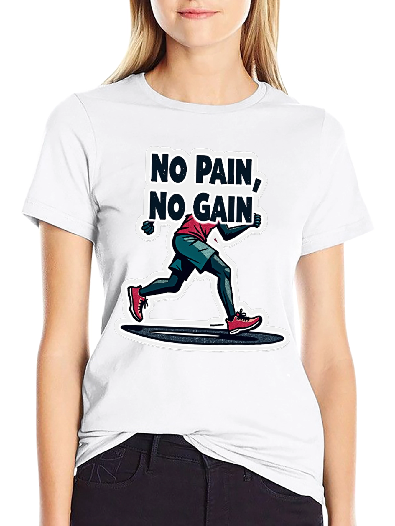 No Pain No Gain Graphic Tee - Black