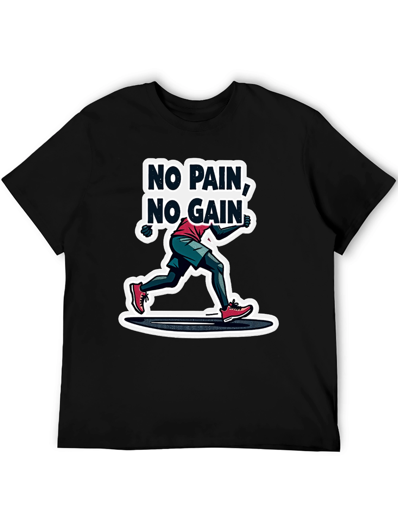 No Pain No Gain Graphic Tee - Black