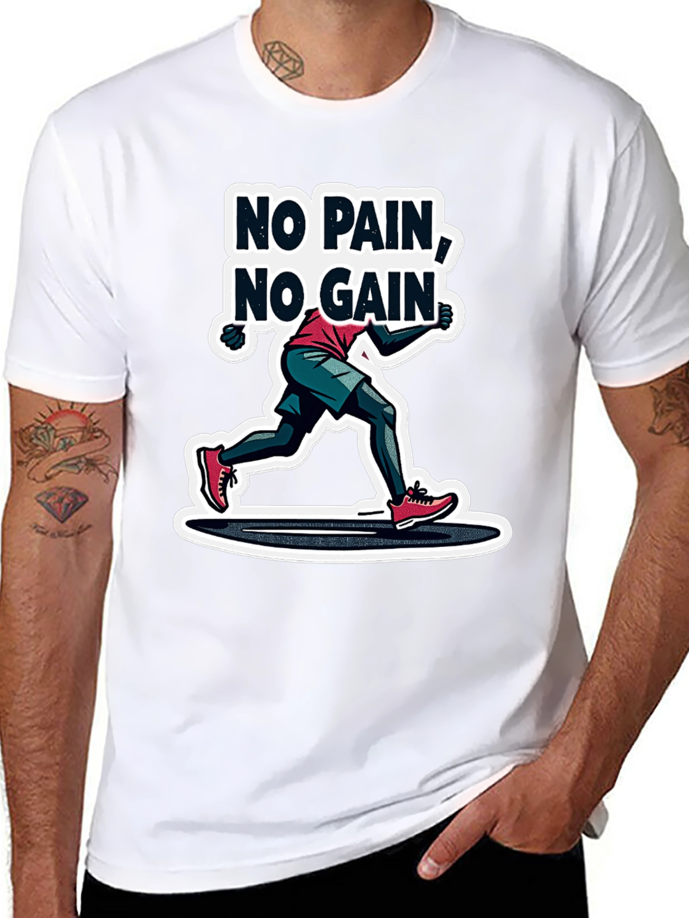 No Pain No Gain Graphic Tee - Black
