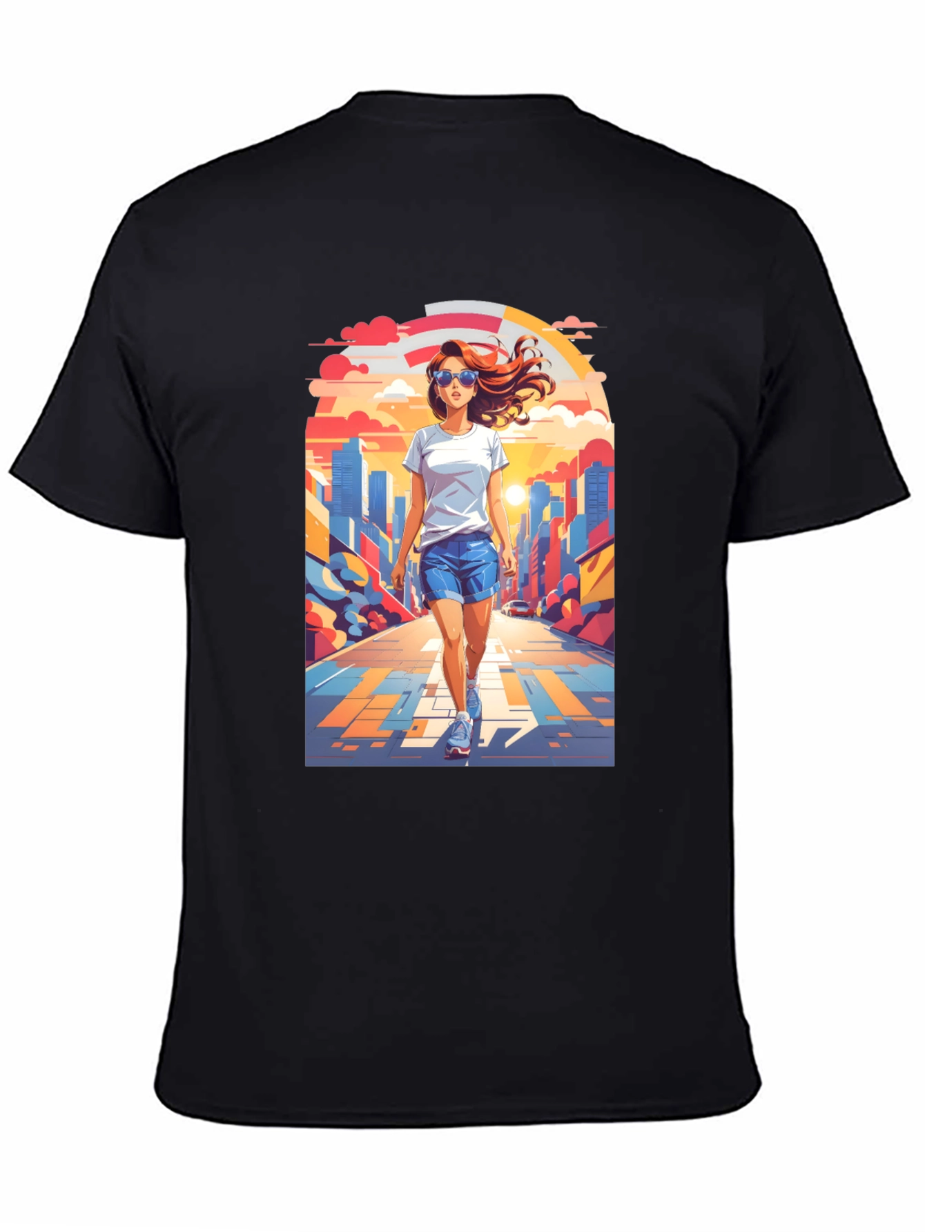 Trendy Graphic Tee: Walk in the City