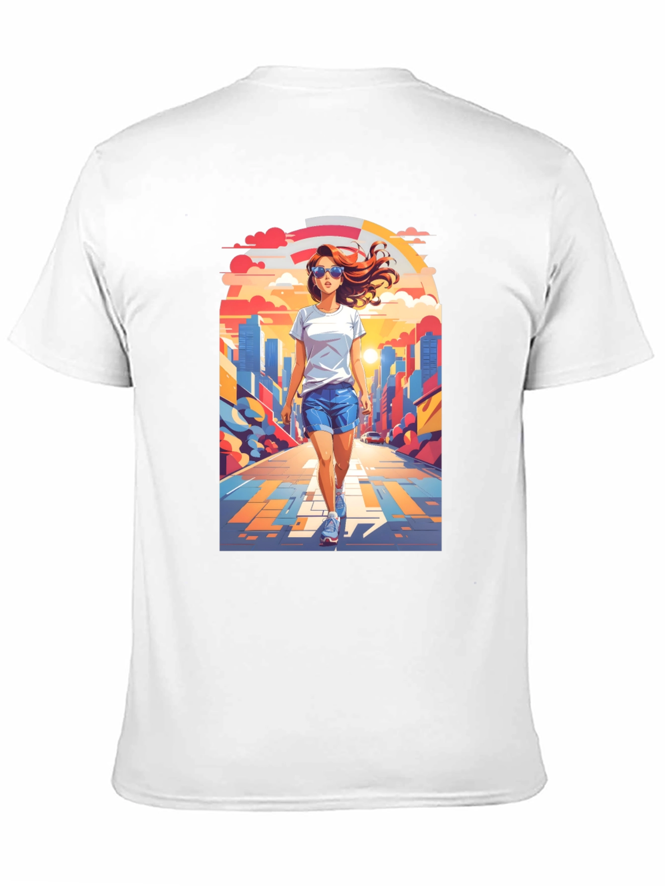 Trendy Graphic Tee: Walk in the City