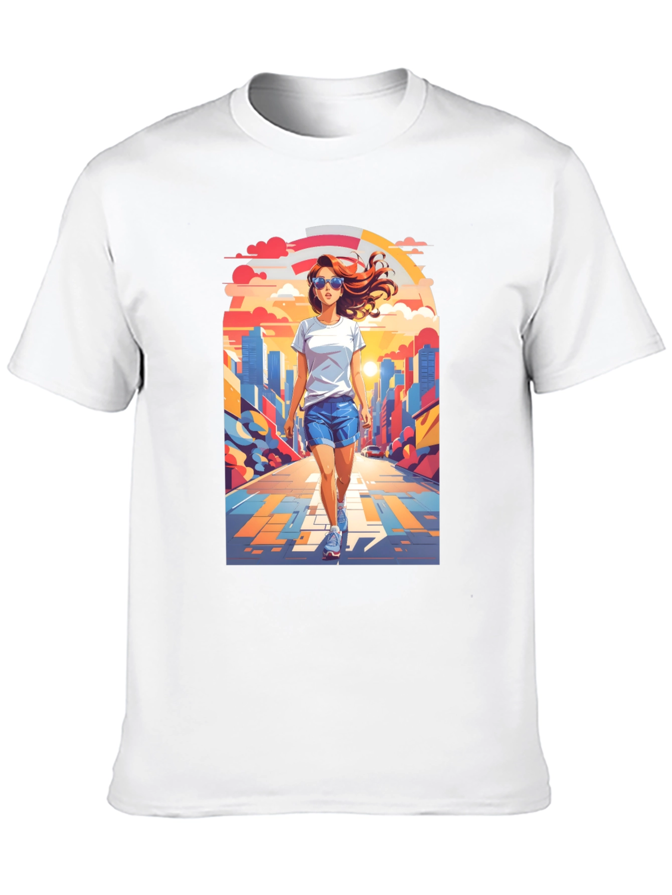 Trendy Graphic Tee: Walk in the City