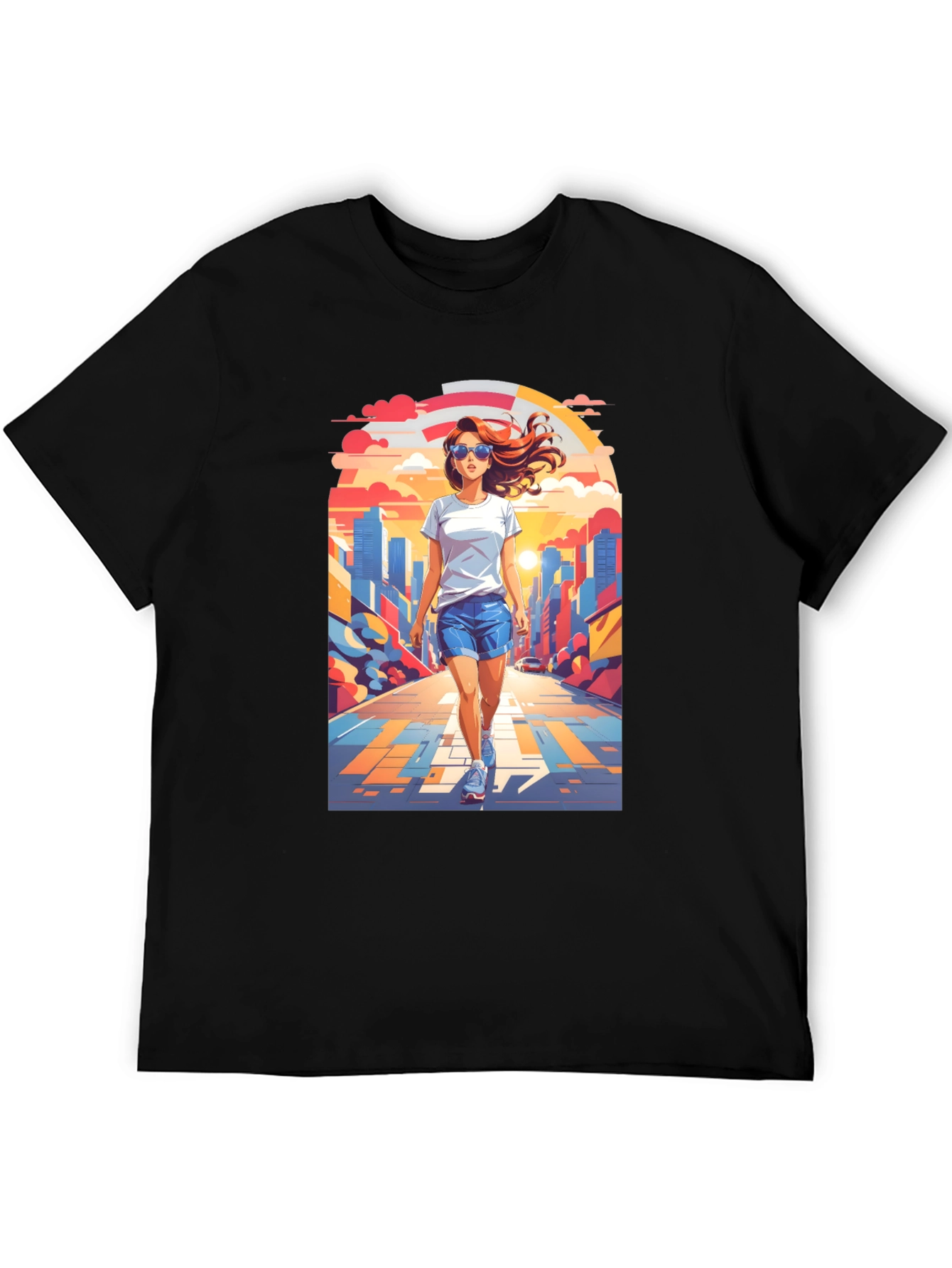 Trendy Graphic Tee: Walk in the City